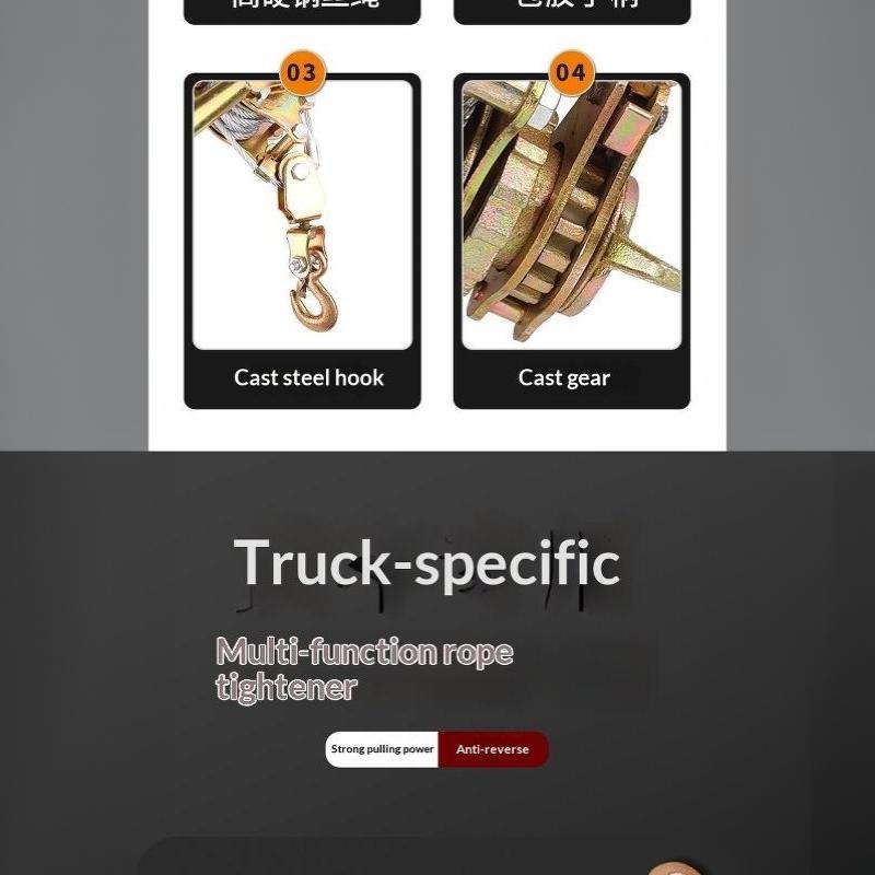 1-2T Tensioner High Carbon Steel Thickened Gear Rope Tensioner Multi Functional Manual Steel Wire Fastener For Car Cargo