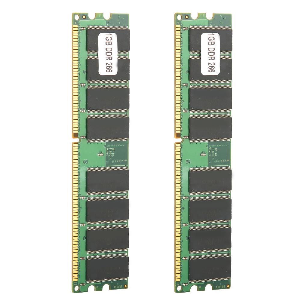 2Pcs Memory Module Desktop Full Compatible DoubleSided 16Grain DDR 1GB 226Mhz PC2100