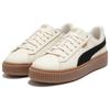 (WMNS) PUMA Basket Platform Canvas 'Beige Black' Women's 399251-01