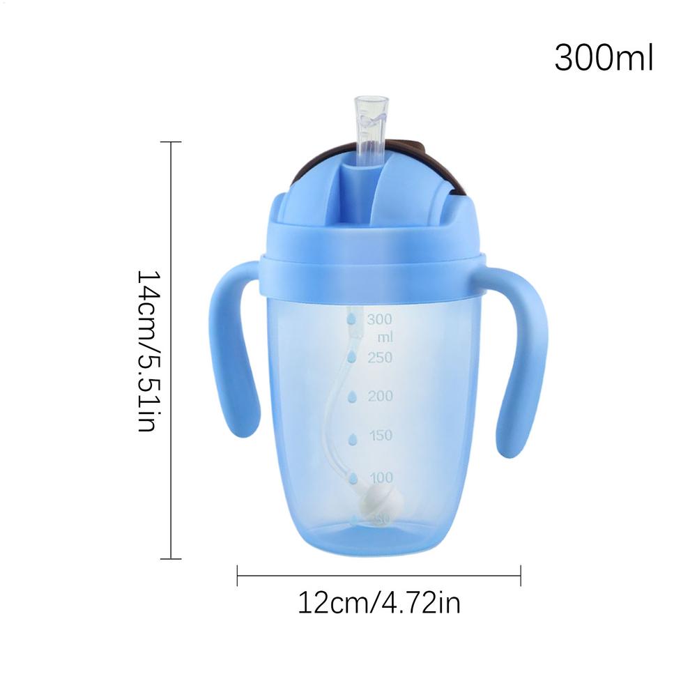 

Бутылка с трубочкой 300 мл Чашки для дисфагии с крышкой для пожилых людей Непротекающая кружка для воды с трубочкой и ручкой Бутылка для дисфагии для пожилых людей синий