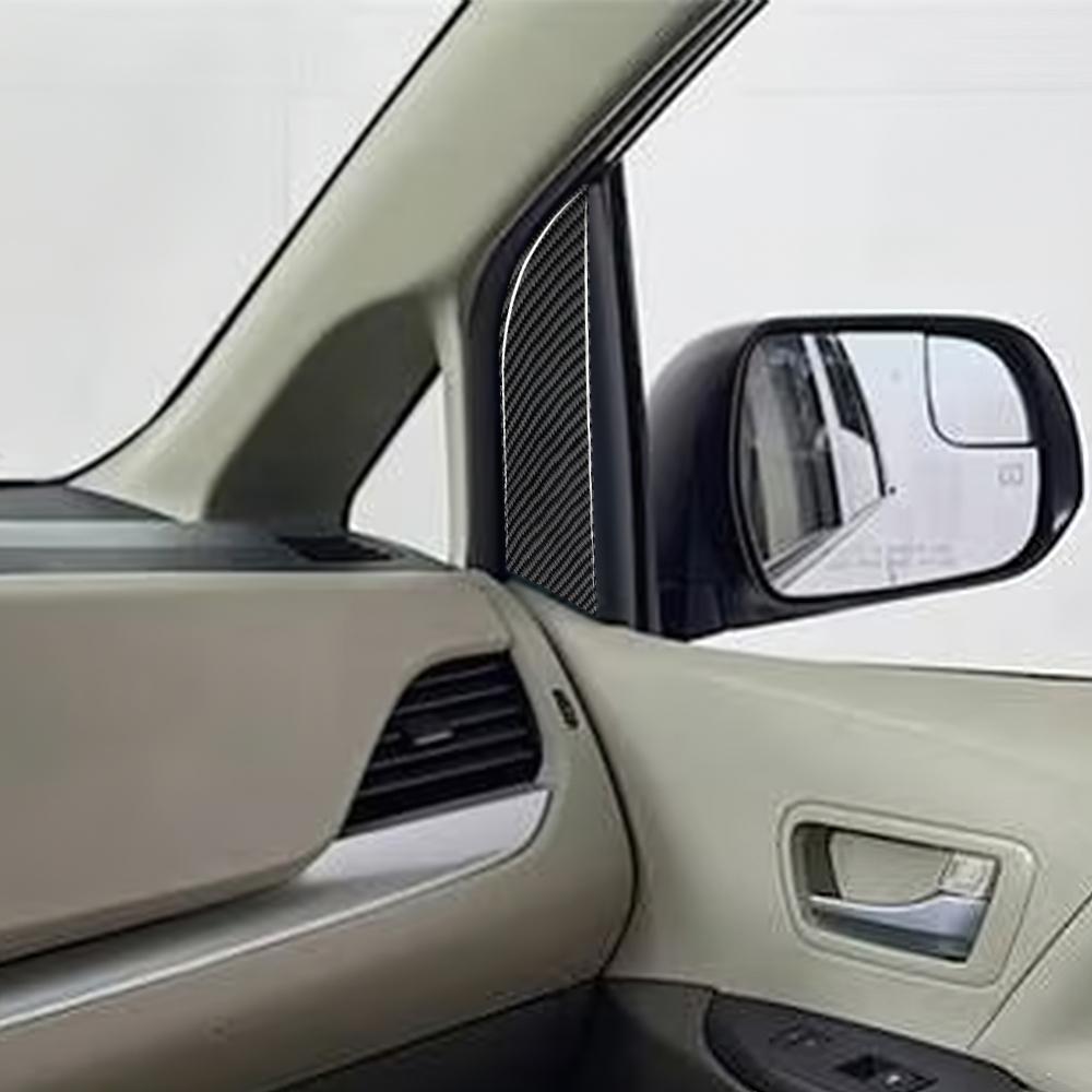 For Toyota Sienna 2015-2016-2017-2018-2020 Carbon Fiber Car Front A-pillar panel Sticker Trim Film Accessories