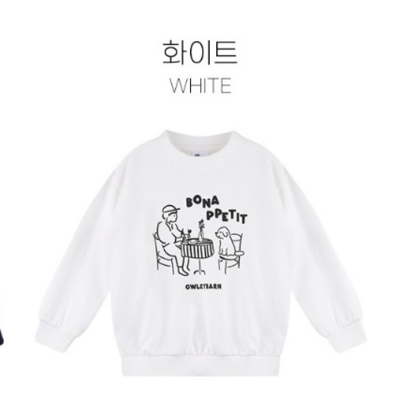  Olivan  Simple Graphic Sweatshirt Top And Bottom  White 