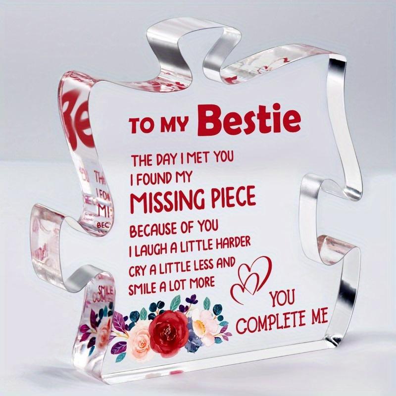 

Bestie Acrylic Plaque. BFF desk sign for birthdays, graduation or Christmas. чистый