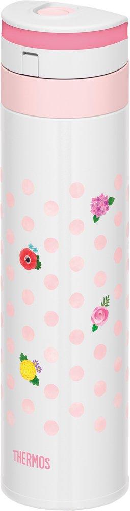 THERMOS Vacuum Insulated Portable Flower White Open Mug, 450ml, (One-Touch Type) JNS-450G F-WH белый