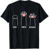 Introvert Cat Animal Rescue Pet Lover Apparel Rock Paper Scissors Hand Game Cute Paw Funny Cat Tshirt