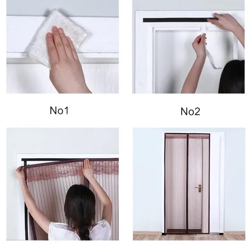Magnetic Door Screen Big Size Door Magnetic Mosquito Net Insect Proof Flight Summer and Kitchen Indoor Invisible Net Magnetic Door Mesh Net