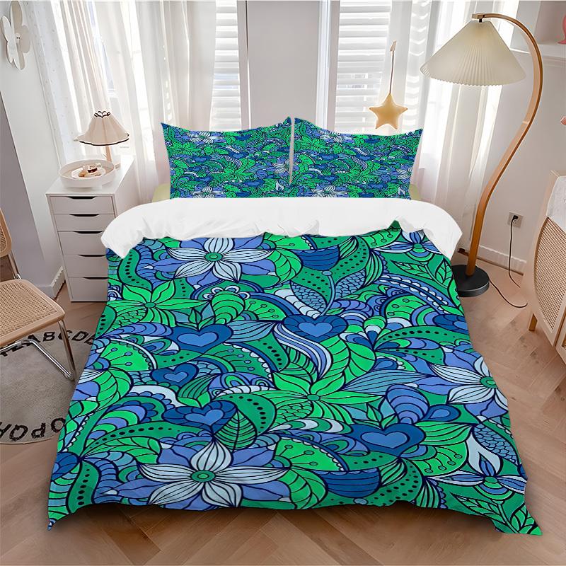 

3pcs Floral Patterns Soft and Comfortable Breathability, Bedding Set, Machine Washable, Suitable for All Seasons119 135x200cm