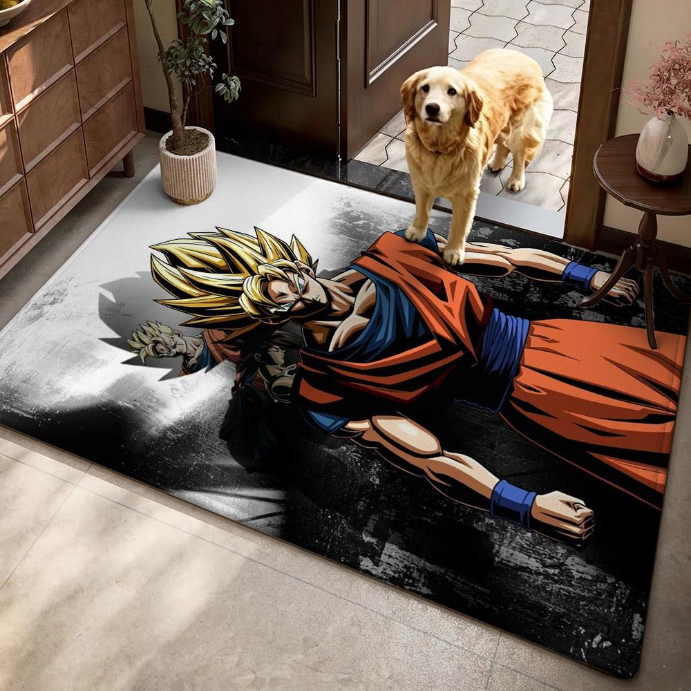 Super Saiyan Goku Patterned Rug Allseason Carpet For Kids Bedroom Play Area Home Decor Valentine'S Day Gift