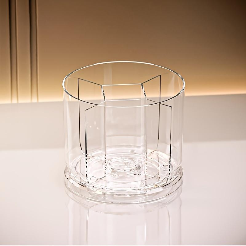 

1 шт., Вращающийся на 360 градусов ящик для хранения косметики - Пластиковый ящик для хранения косметики с 5 отделениями - Многофункциональный ящик для хранения кистей, помад белый