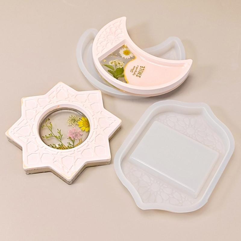 Dome Shaped Silicone Mold Middle Eastern Design Crystal Epoxy Moon Decors Crafting Tool Reusable
