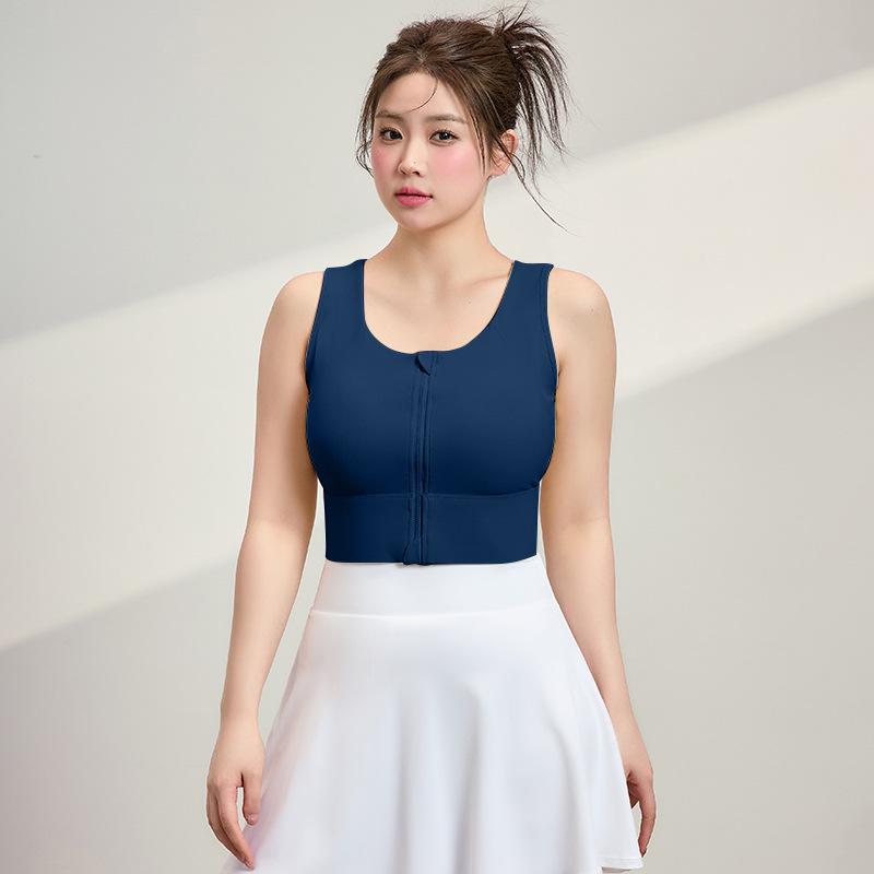 

Женский спортивный бюстгальтер большого размера с защитой от ударов, боковой поддержкой и передней молнией для бега, йоги и тренировок Size 0 (100-125 lbs)