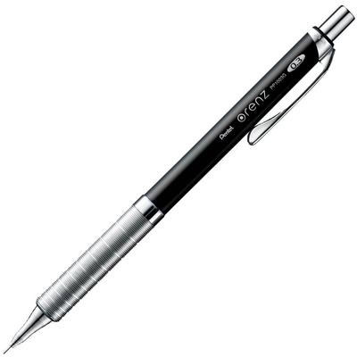 Pentel Mechanical Orenz Metal Black Pencil, Grip, XPP1003G-A, Barrel, 0.3mm