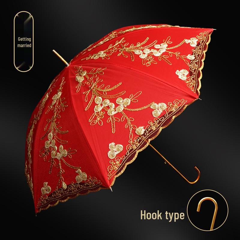 Chinese-Style Red Wedding Umbrella for Brides – A Traditional Dowry and Celebration Accessory