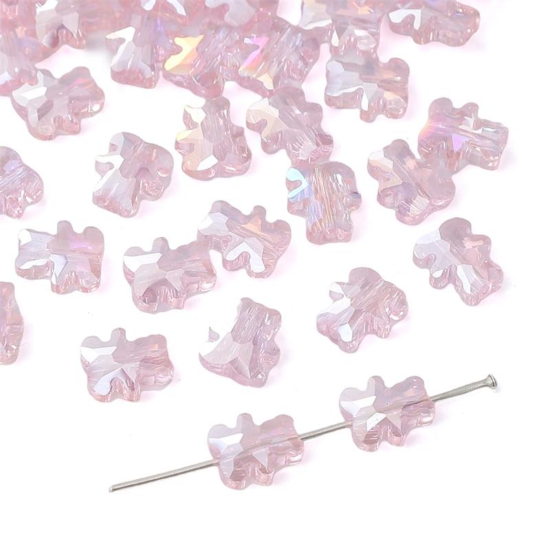 

10 шт хрустальные бусины медведь свободные бусины-разделители для изготовления ювелирных изделий DIY браслет ожерелье розовый