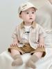 Kids Boys' Retro Korean Style Striped Summer Outfit - Short Sleeve Shirt, T-shirt & Shorts Set