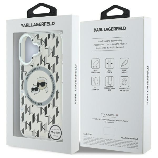 Karl Lagerfeld Klhmp16Shmckmht Iphone 166.1 Průhledný/Transparentní Iml Monogram Karl&Choupette Head Magsafe