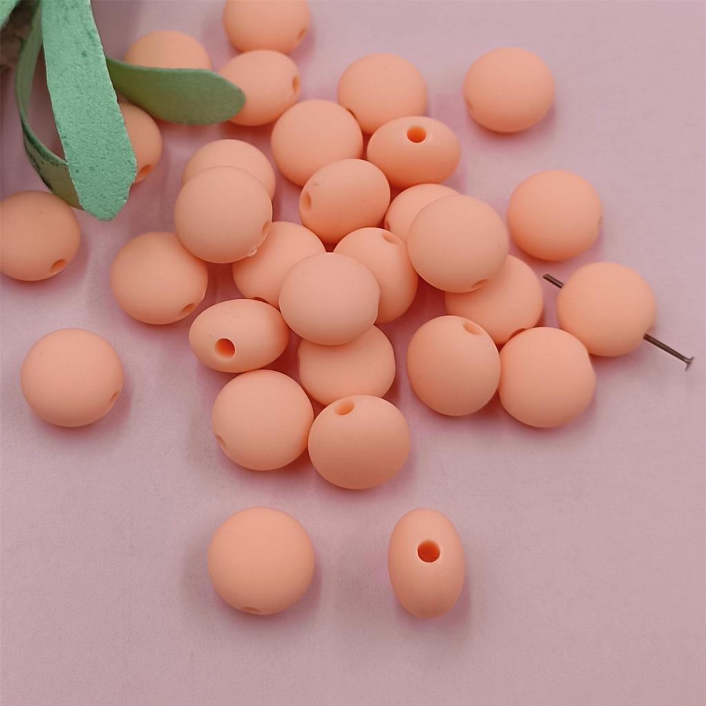 Colar feito à mão, pulseira, cor sólida, acessórios de joias, faça você mesmo, material com contas, 12 mm, contas redondas planas, moda, 30 peças de borracha