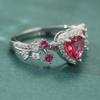 Elegant Eternity Heart-Shaped Ring Synthetic Zircon Luxurious Women's CopperPlated Sparkling Ring Jewelry Valentine'S Day Gift