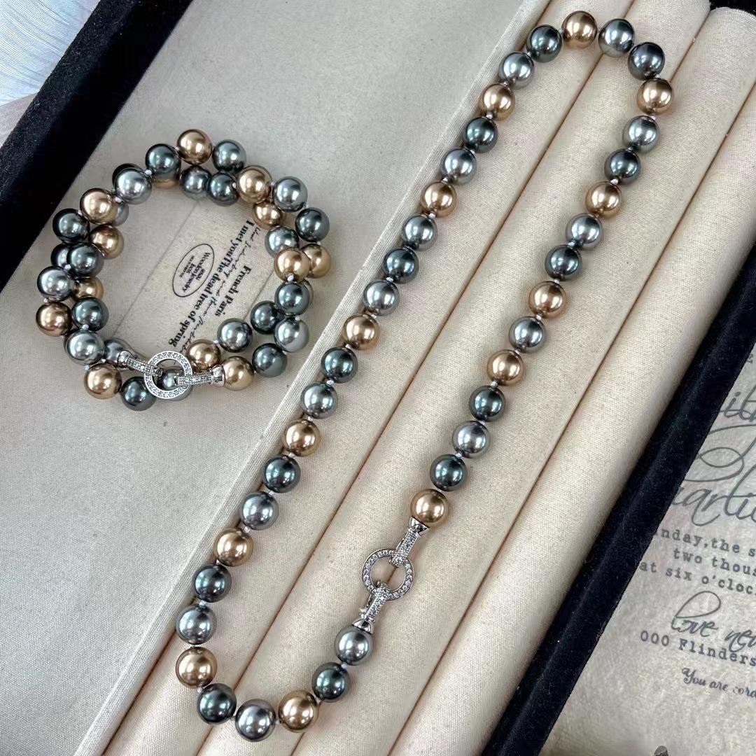 

Vintage High-Quality High-Gloss Morandi Color Imitation Seawater Pearl Sweater Chain Necklace Collarbone Chain