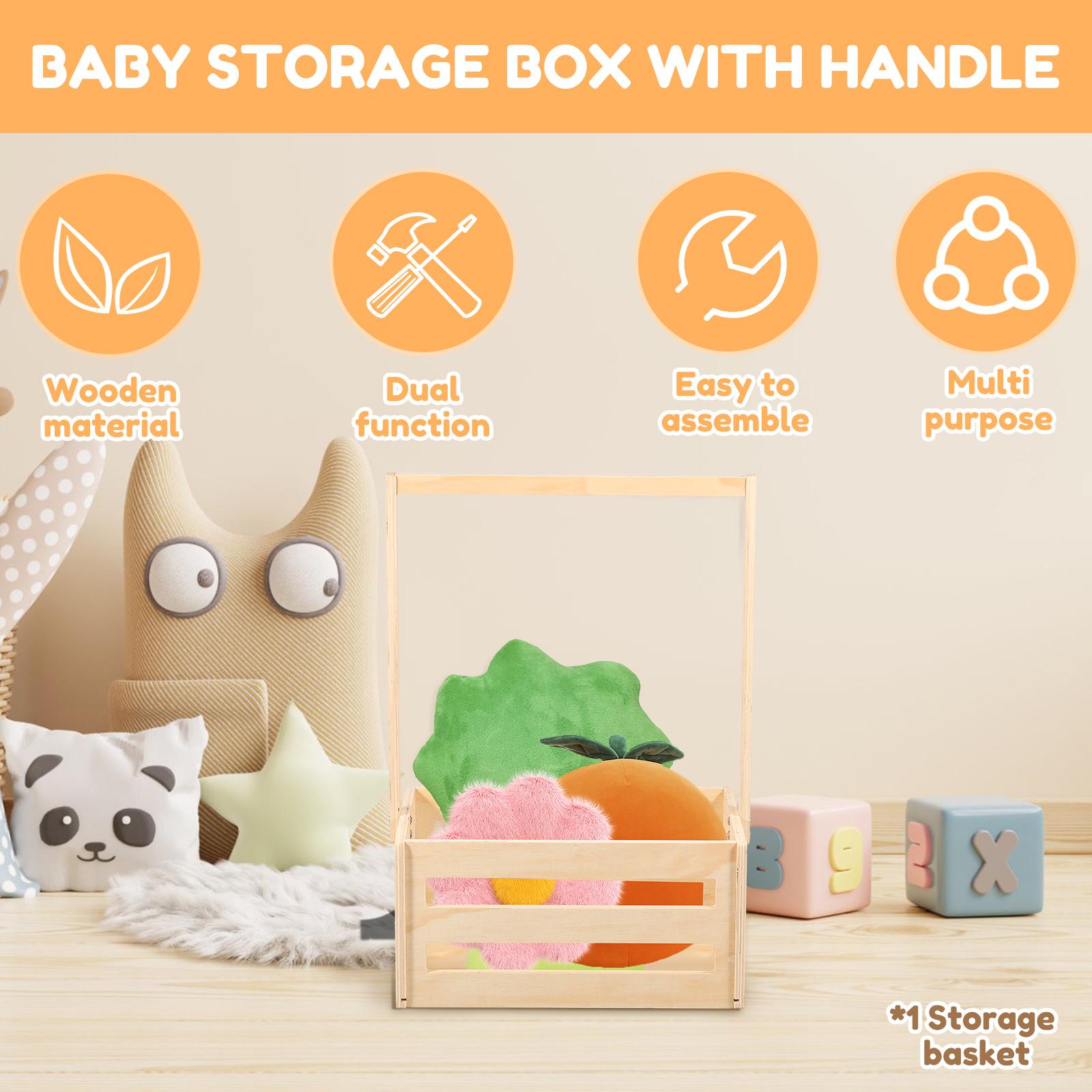 Wood Baby Shower Basket Closet Multipurpose Baby Shower Basket with organizer Baby Storage Crate Household Decorative