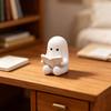 Ghost Reading Book Figurine, 3D Printed Cute Mini Sitting Ghost Statue for Halloween Bookshelf, Desk, Indoor Home Decor