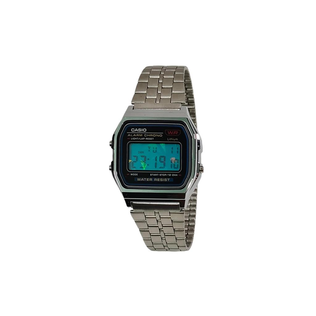 CASIO Custom Collection Quartz Movement Stainless Steel Strap Watch Unisex Blue Dial A159WA-N1D(Watch5--)