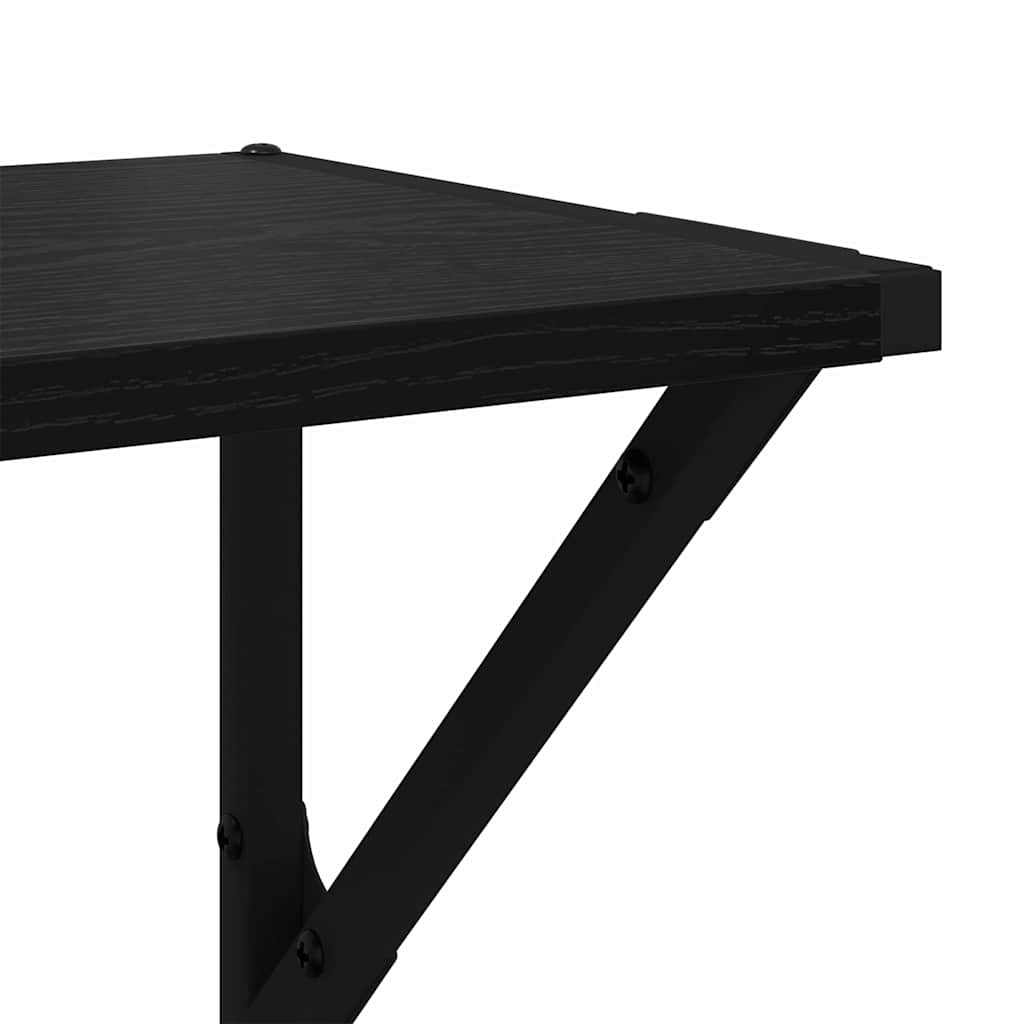 Wall Shelves 2 pcs Black Oak Effect 60 x 25 x 25.5 cm