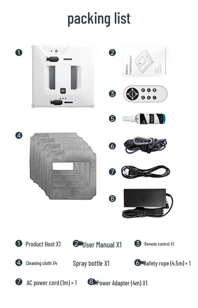 Robot Limpiacristales Eléctrico Inteligente con Mando a Distancia