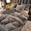 OEING Winter Warm Milk Fleece 4-Piece Bedding Set