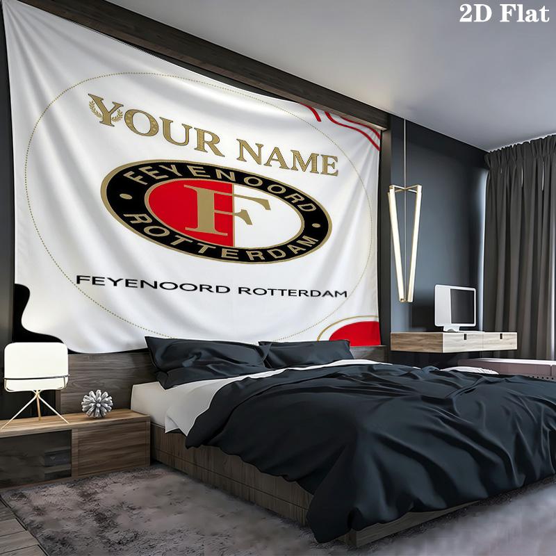 Feyenoord Custom Name Wall Tapestry Aesthetic Wall Hanging Printed Fabric Blanket Decorative Tapestries For Bedroom Living Room Home Decor