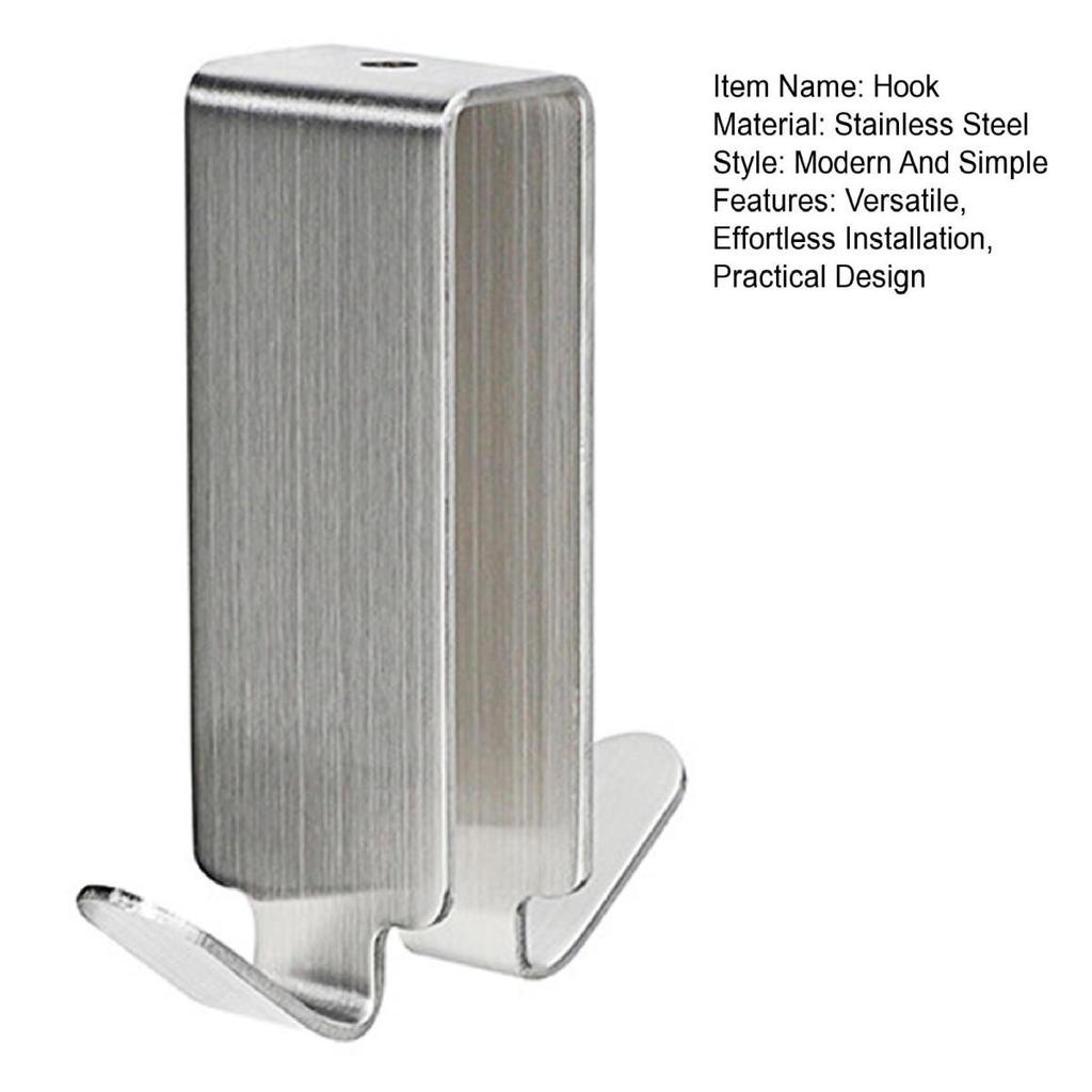 Yousheng Edelstahl Doppelseitige Haken Kein Bohren Handtuchhalter Haken für Glaswand Badezimmer Aufbewahrungsorganizer Rucksackaufhänger Küchenutensil