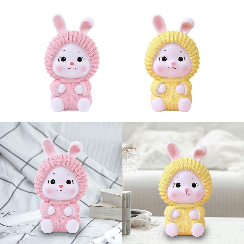 Rabbit Statue Piggy Bank Collection Saving Pot Animal Sculpture for Office Entrance Cabinet Centerpiece Desk Home Decoration