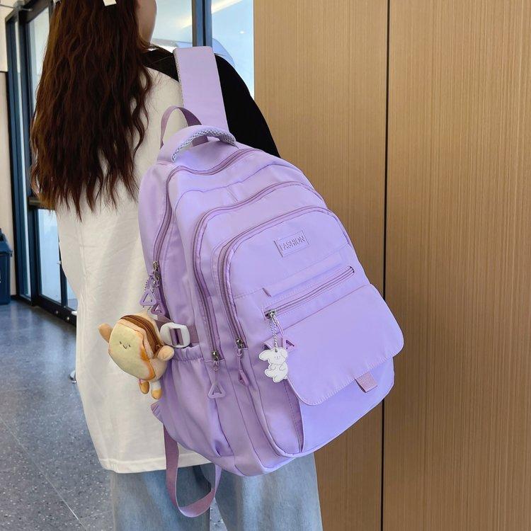 School bag for girls, Instagram-style school bag, simple and versatile computer backpack for junior high, high school, and college students