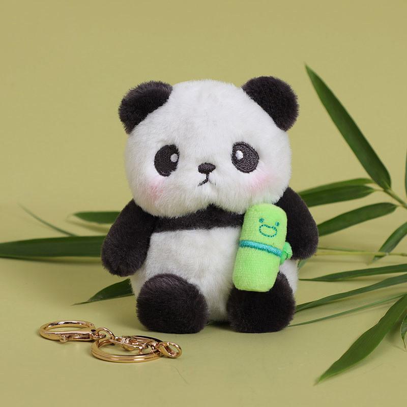 Bamboo Panda Plush Keyring With Short Pile Material For Bag Accessories And Collectors