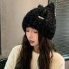 Hat Female Sweet Knitted Hat Small Versatile Cold Warm Ear Protector Hat Wool Pullover Hat Tide