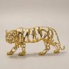 Metal Tiger Ornament Openwork Sculpture Glossy for Bookshelf