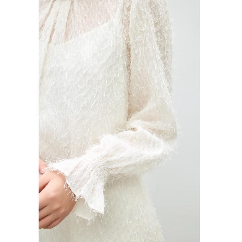 Elegant Lace Chiffon Puff Sleeve Dress