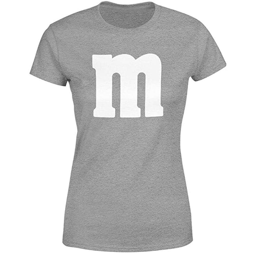 Letter M Halloween Costumes T-Shirt | Funny Cool Graphic Tee Idea | Shirts for Women Ropa Plus Size Mujer
