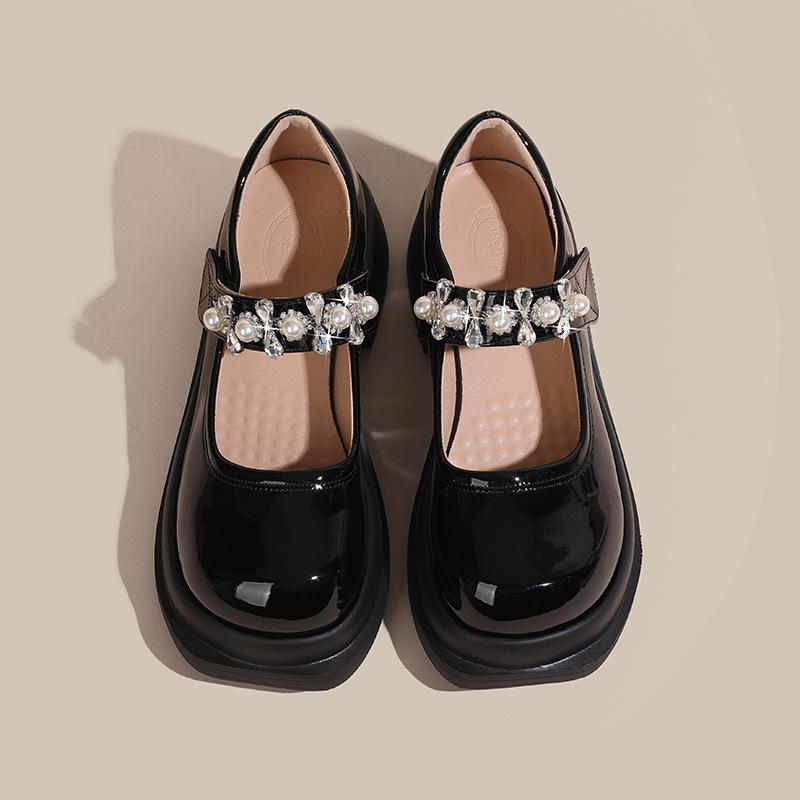 thick-soled Mary Jane small leather shoes women's new single shoes soft leather, large size women's shoes 1 4