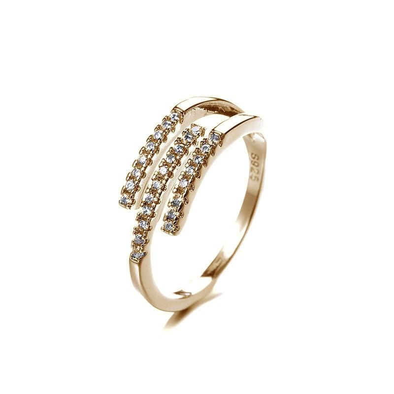 Geometric Open Index Finger Ring Female Small Broken Cross Knotted Ring