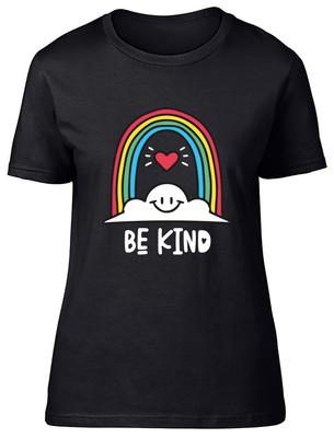 Be Kind Kindness Day Rainbow Love Sweet Support Womens T-Shirt Ladies Gift Tee