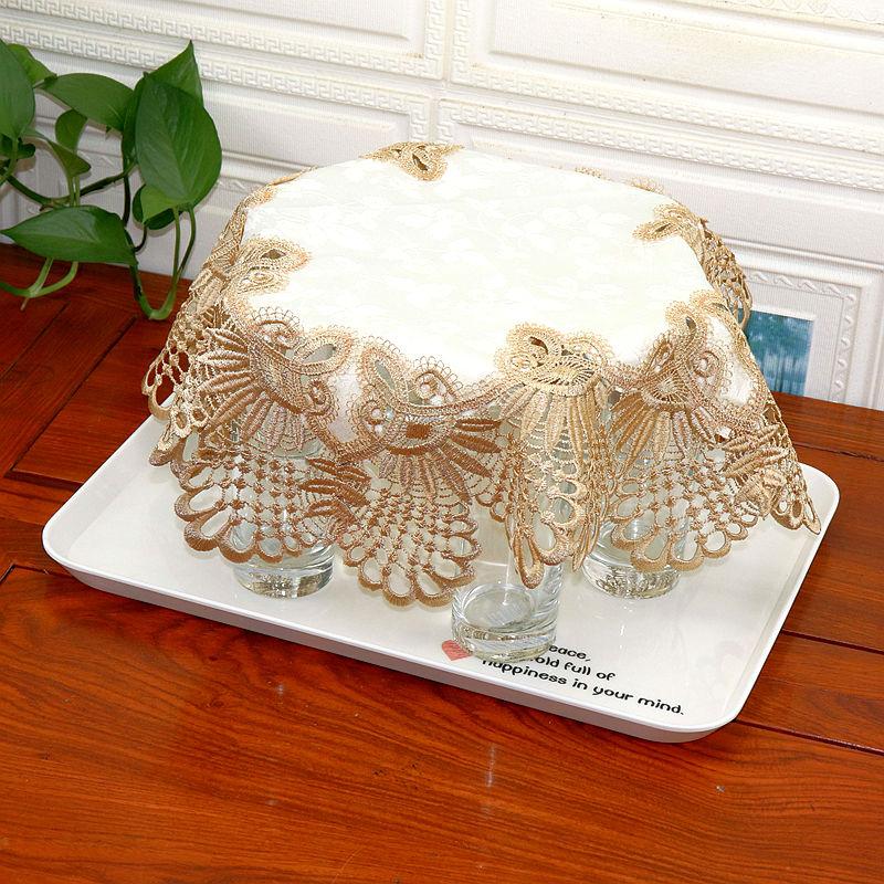 

Чайный сервиз, пылезащитный круглый чехол, поднос для чая, пылезащитный квадратный подстаканник, прямоугольный чехол, полиэстер, хлопковая ткань 60 * 60cm