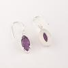 Natürlicher Amethyst Edelstein 925 Sterling Silber Schmuck Handgefertigte Ohrringe 1,4" EE-169-4