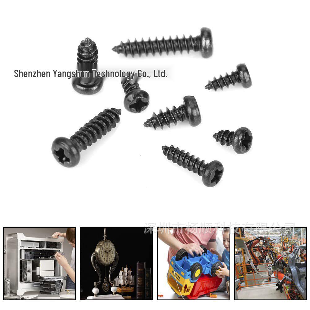 400pcs Black Carbon Steel Phillips Pan Head Self-Tapping Screws M2/M2.6 Set