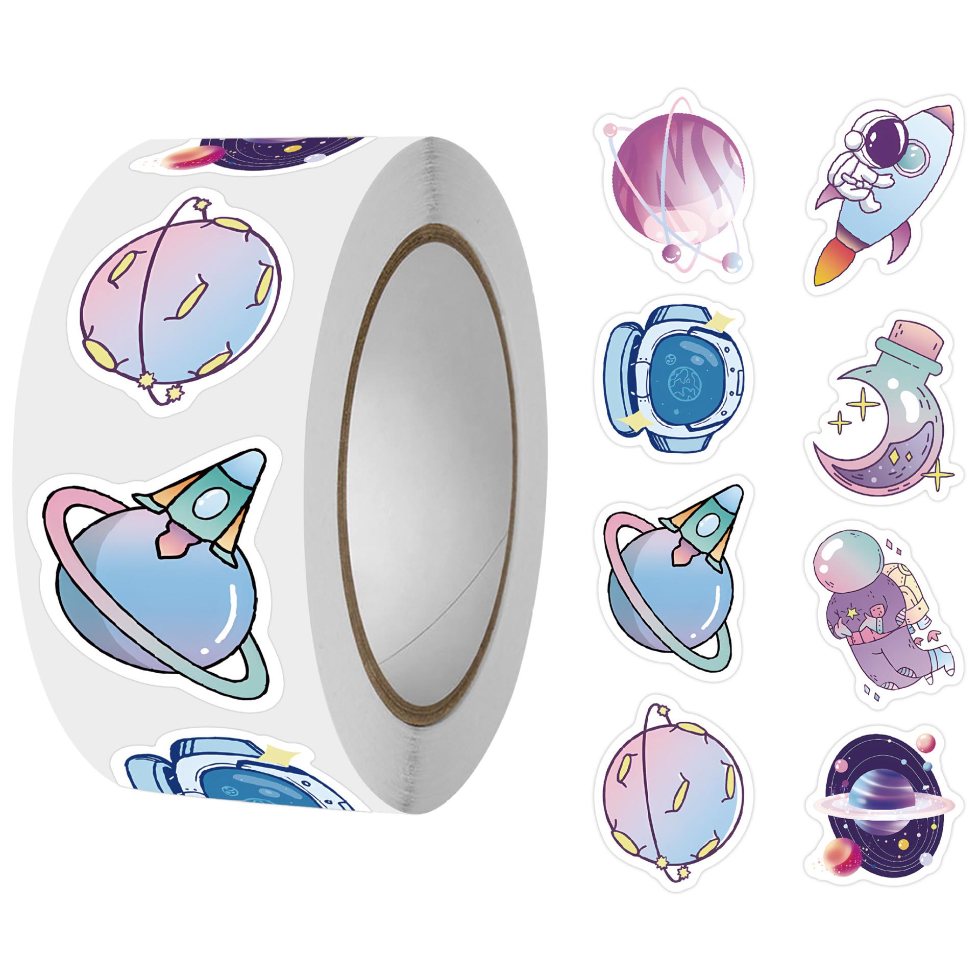 50-500pcs Cartoon Space Planet Stickers Adorn Gifts Phone Stationery Label DIY Scrapbook Stickers