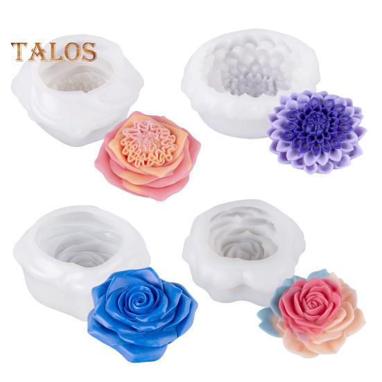 Květinová silikonová forma na svíčky DIY sada na výrobu mýdla a svíček Realistický tvar květu Forma na výrobu mýdla pro domácí dekoraci