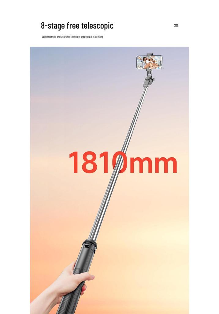 Bluetooth Selfie-Stick mit Bodenstativ für Live-Übertragung und Fotografie