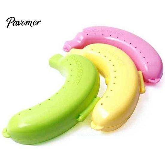 Storage Box 2PCS Banana Box, Food Grade Plastic Protector, with Vent Fresh Keeper Holes Portable Hard Shell Snap Closure Container, for Lunch