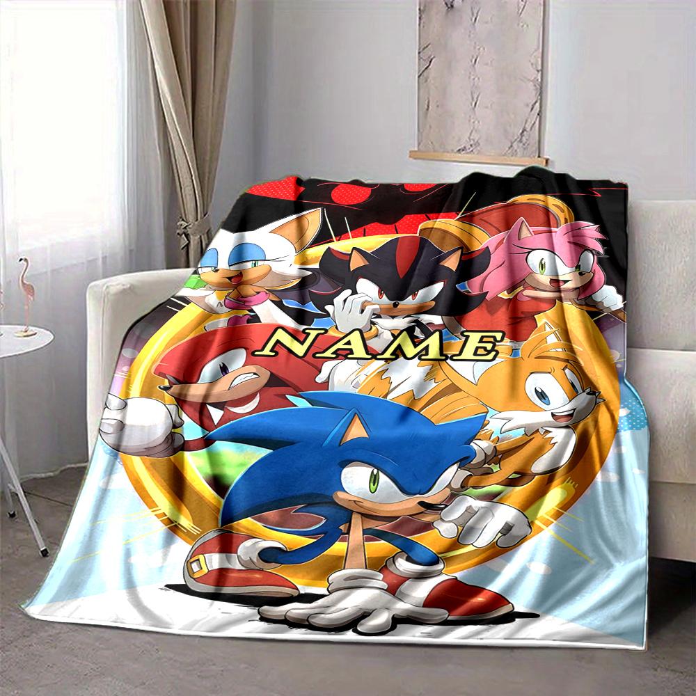 Custom 1pc Sonic Adventure Space Blanket, Soft And Comfortable Blanket, Casual Warm, Camping Travel Blanket, Birthday Gift Q912192