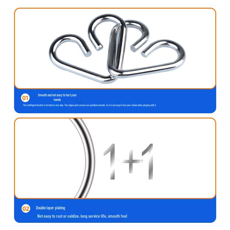 Viral Puzzle: Brain-Teasing Nine-Linked Rings – Fun Gift for Adults & Kids